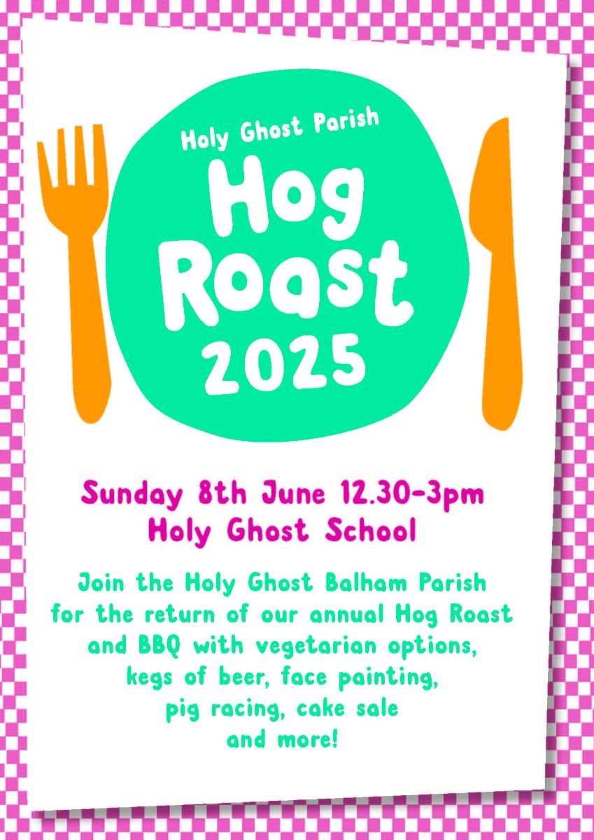 The Parish Hog Roast will take place on Sunday 8th June